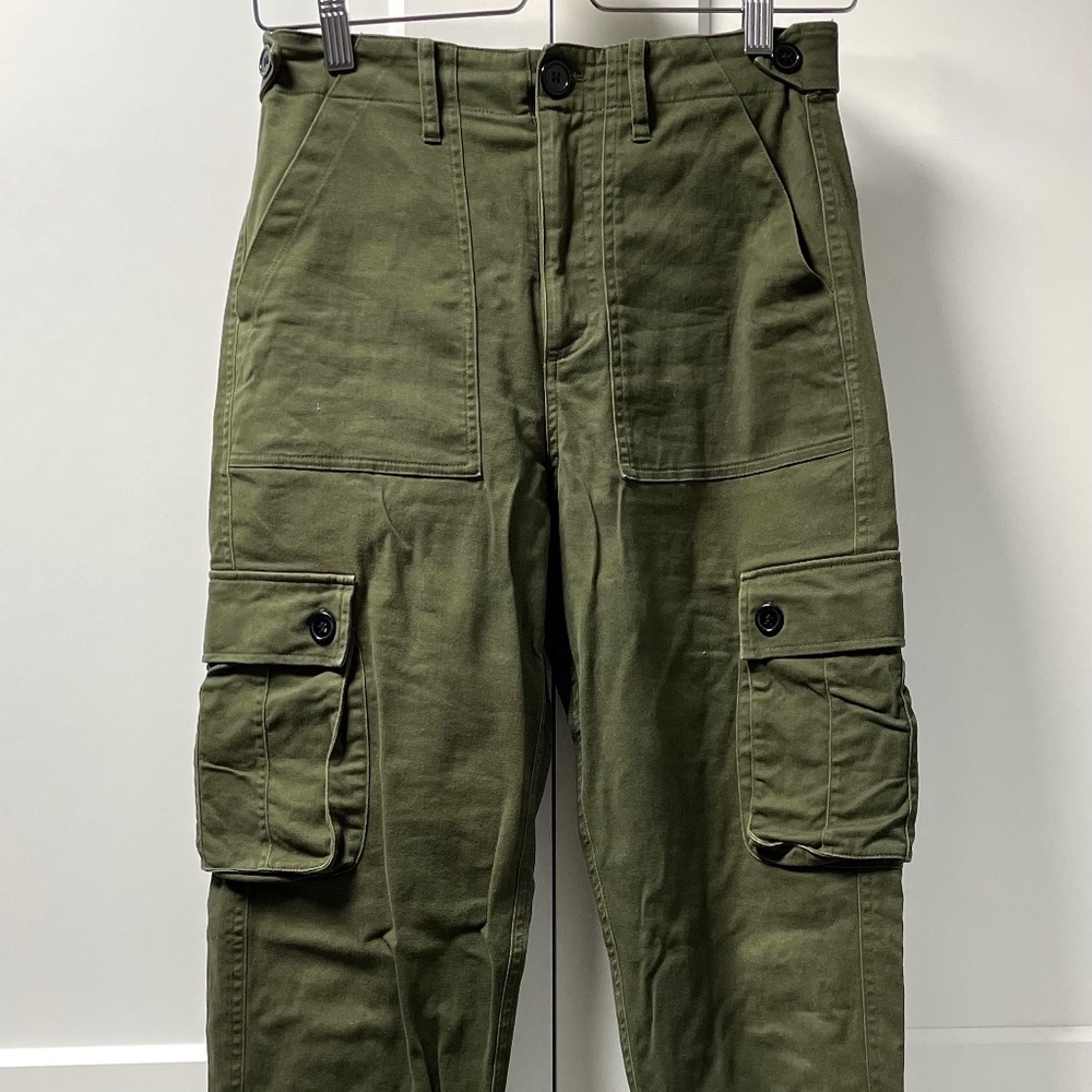 Wondery Brand Cargo Joggers, Olive, Size S